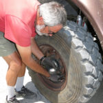 We aired the tires down to 35psi, which aside from preventing most flats, also smooths the ride on bumpy dirt roads.