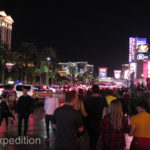 Walking along the Strip Halloween night.