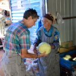 We stocked up on fresh vegetables. We already had a bucket of apricots.