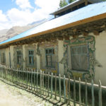 This well-built home had some beautifully painted Russian style windows.