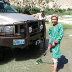 We had just started to wash the truck when this young girl walked into the water, took the brush from my hands and started to help. We were amazed.