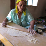 Fresh pasta was rolled and cut into noodles the old fashion way.