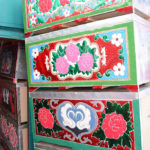 The Kyrgyz are well known for their beautiful boxes. These are typically used for storage and as furniture in yurts which are often moved with the seasons.