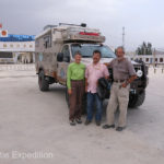 We are posing with the immigration/customs specialist guide after all the paperwork was finally finished.