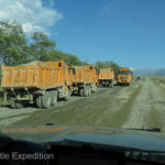 Road construction near the Chinese border.