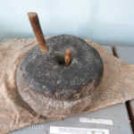 We found this type of grinding wheel all over Central Asia.