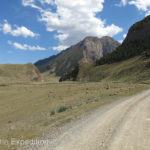 The turn-off for Tash Rabat was good gravel as it climbed to just over 11,500 feet into a high mountain valley.