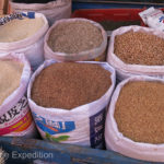 Sesame seeds, chickpeas (garbanzo), wheat berries.