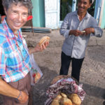 This bread vendor and Green did not speak a common language. We had fun non-the-less.