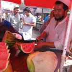 Sweet watermelon was in season.