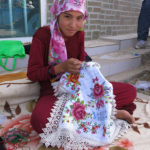 Some women were busy embroidering gorgeous wall hangings and tablecloths.