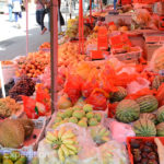 The produce section of the market had the usual grand selection of vegetables and fruit.