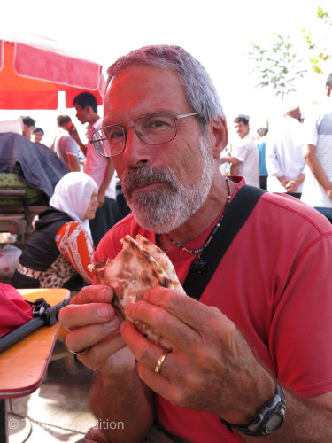 Gary was in seventh heaven tasting all kinds of street food.