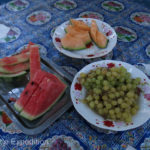Hot tea and fresh fruit was a welcome treat.