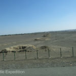 Alongside the toll road we could see "mole" mounds which are access holes to the underground irrigation tunnels of the amazing Karez System for periodic cleaning and maintenance.