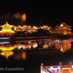 Dunhuang was a very beautiful city at night with a relaxing promenade along the Danghe river.