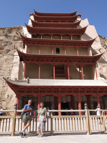 The main temple of the Mogao caves was beautifully restored and a great photo op.