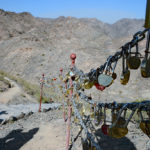 Lovers sealed their vows with a small padlock on the chain handrail, and presumably threw the keys into the canyon below.
