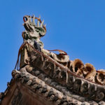 Some of the older homes had beautifully decorated roofs, this one was strung with a band of LED lights.