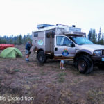 This working onion field gave us a flat place to park and set up Green’s little MSR two-man tent.