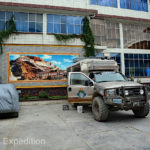 The quiet courtyard of the Tara Guesthouse was an ideal place for Overlanders to spend the night.