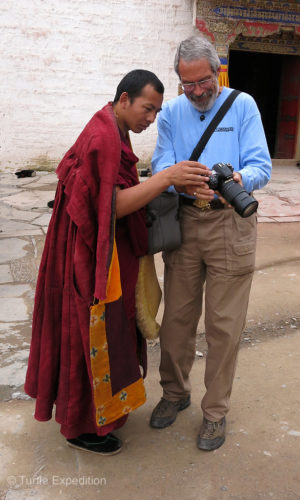 This monk definitely knew about modern technology.