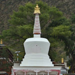 This towering white stupa had special meaning. Pilgrims were walking around it in prayer.