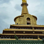 Green and Monika trekked up to the top of this golden pagoda.