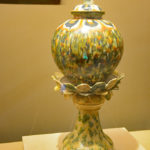 Tri-colored stupa-shaped pot, Tang Dynasty