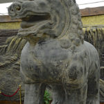 Lions standing guard at the foyer of the Shaanxi History Museum