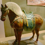 Tri-colored horse owned by a foreign leader, Tang Dynasty