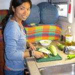 It was Green’s turn to cook and she always loved it. Can you tell? She did not slice vegetables. She carved them!