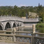 The modern entrance to the Yungang Grottoes led us over a small lake to a fabulous museum.