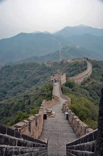 The Great Wall at Mutianyu stretched as far as the eye could see.