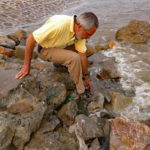 Yes, of course we had to touch the water, but no swimming. Yuck!