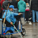 The ever-present trash ladies had cute little electric scooters to zip around snatching cigarette butts and candy wrappers.