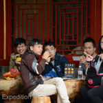 Even tourists need a rest stop. A group here enjoys a hot drink with some traditional “Royal Cakes” which are similar to “Moon Cakes” that we shared with Green during the Chinese Lunar Festival in the Gobi Desert. Falling on the 15th day of the 8th month according to the Chinese lunar calendar, the Mid-Autumn Festival is the second grandest festival in China after the Chinese New Year.