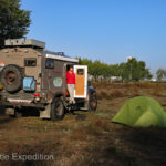 It had been a very cold night but Green slept warm in her cozy MSR tent under a down sleeping bag spread on top of two thick Therm-A-Rest sleeping pads.