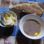 Black milk tea and bread. Breakfast is very simple and the same every day, 7 days a week.