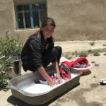 Clothes are all washed by hand the old fashioned way.