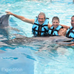 We learned a lot about the dolphins and posed for a lot for photos! A group picture with our friend Eduardo Payan.