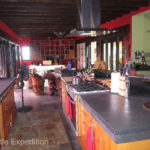 A peak into the gourmet kitchen/living area at Corona Adobe.