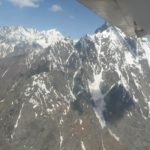 As the plane maneuvered through the 22,000 foot peaks of the Pamirs the view was spectacular.