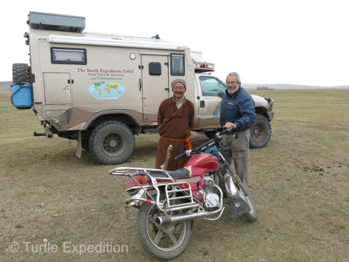 This nice man stopped just to see if we needed anything. In Mongolian tradition, we should have offered him a cup salty milk tea.