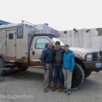 Outside of the Traveler’s Guesthouse in Olgii where we had parked, a fellow traveler wanted a photo.