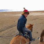 Our trusty guide was smart enough to take a horse with a padded saddle. The horse found a trail while the camels stumbled along behind on its side because the leashes were too short and so the camels were constantly bumping into each other.