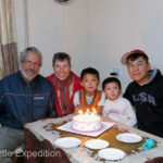 The children helped blow out the candles and disappeared the cakes in minutes. They both ate three pieces BEFORE dinner!