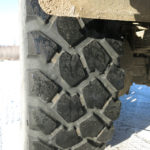 Our Michelin XZL tires, now with nearly 35,000 hard miles on them, still had plenty of bite in the snow and slop.