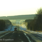 Endless rolling hills through the Taiga forest.