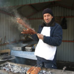 A snack shack along the highway. This man was selling tasty Shashlik and hot tea from a samovar. Of course, we had to stop.